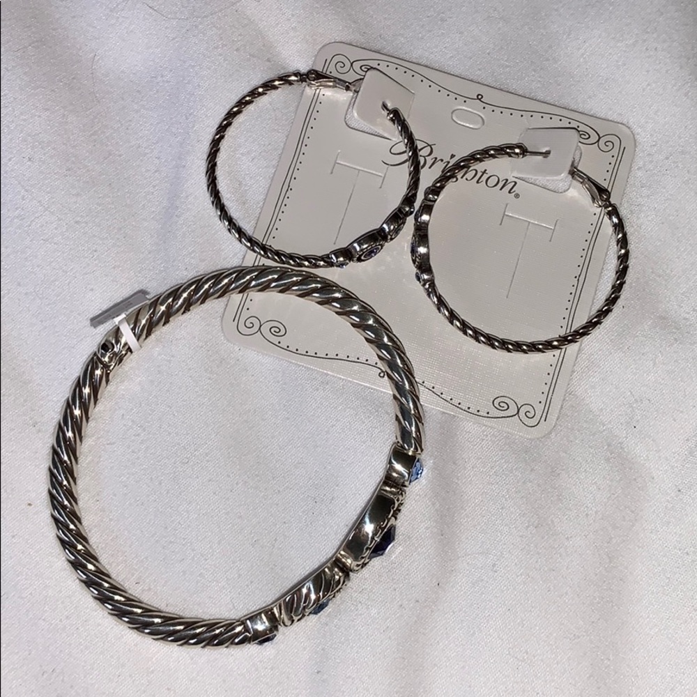 Brighton Halo Hinged Bangle & Hoop Earrings